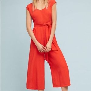 ANTHROPOLOGIE ORANGE JUMPSUITE